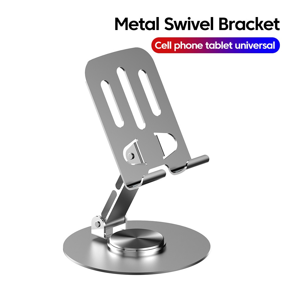 ขาตั้งมือถือ H01 วัสดุโลหะ หมุนได้ 360° มีแถบกันกันลื่น สําหรับตั้งโต๊ะ