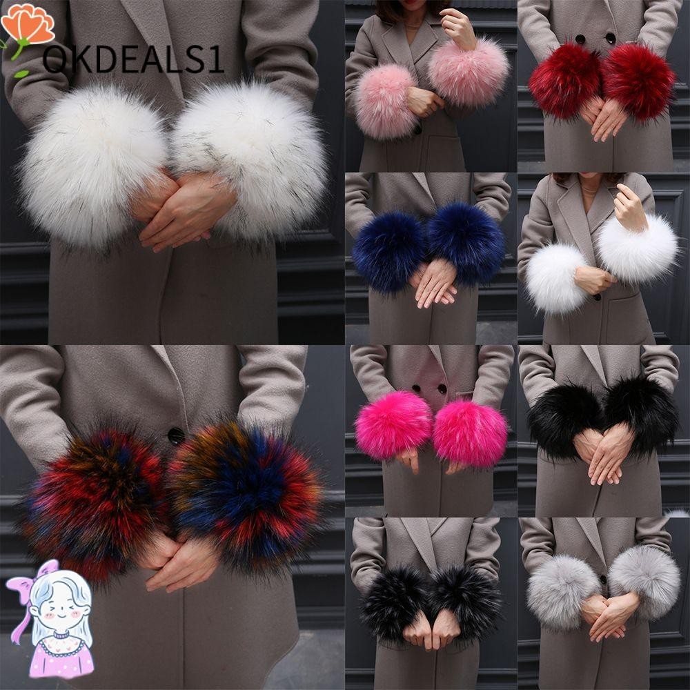 Dealshop ปลอกแขน ผ้าขนสัตว์เทียม ยืดหยุ่น ให้ความอบอุ่น สําหรับเสื้อแจ็กเก็ต