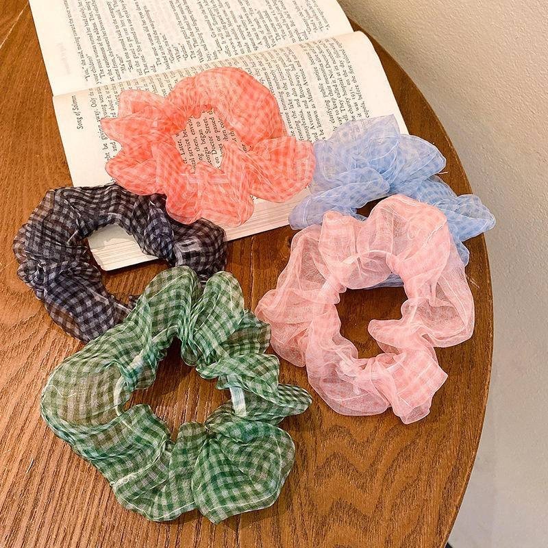 เวอร์ชั่นเกาหลีอารมณ์ Organza Scrunchy แหวนผม Fairy สไตล์เชือกผมผม Tie ยางรัดสาวอุปกรณ์เสริมอุปกรณ์เสริมผม - รูปที่ 7