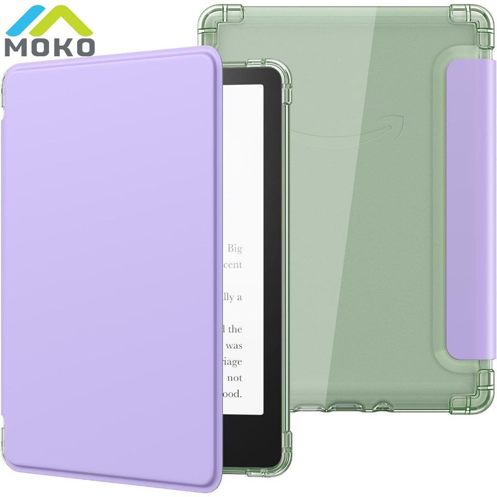 Moko เคสโทรศัพท์มือถือ TPU นิ่ม แบบใส ยืดหยุ่น ปิดด้านหลัง ปลุกอัตโนมัติ นอนหลับ สําหรับ Kindle Paperwhite 11th Ge 2021 6.8 นิ้ว