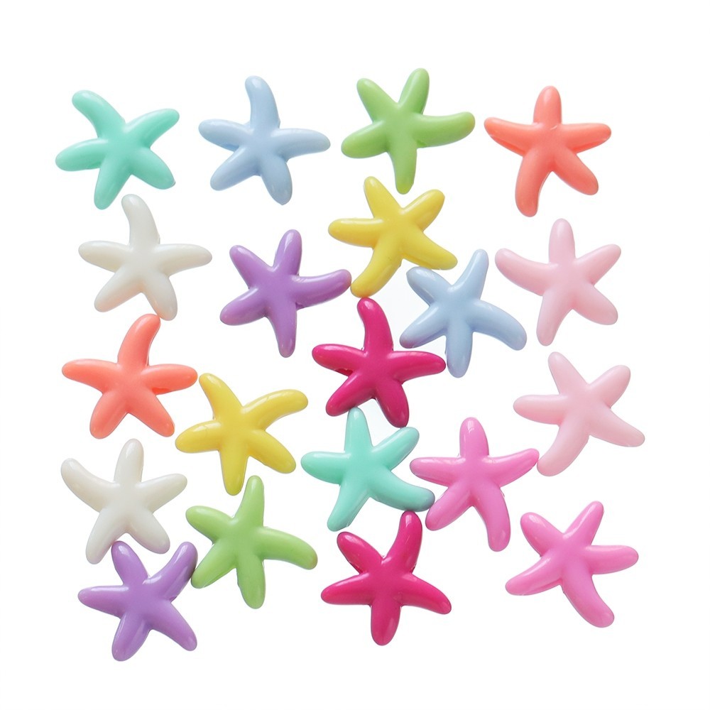 St. kunkka 20-50 ชิ ้ นอะคริลิคสีทึบปลาดาวลูกปัดสีสัน Ocean Charm ลูกปัดหลวมสําหรับ DIY เครื ่ องประดับทําสร ้ อยคอสร ้ อยข ้ อมือ