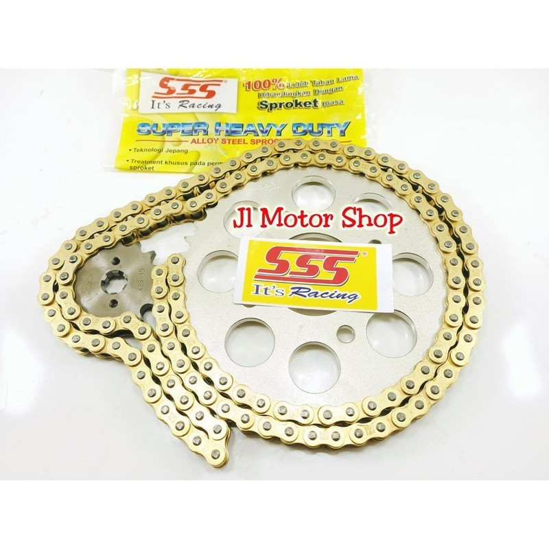 ชุดเกียร์ ชุดเกียร์ Sss 415 428 Vixion New Old R15 CB CBR Bolt 4 Bolt 6 Sonic Jupiter Z Mx Satria Fu