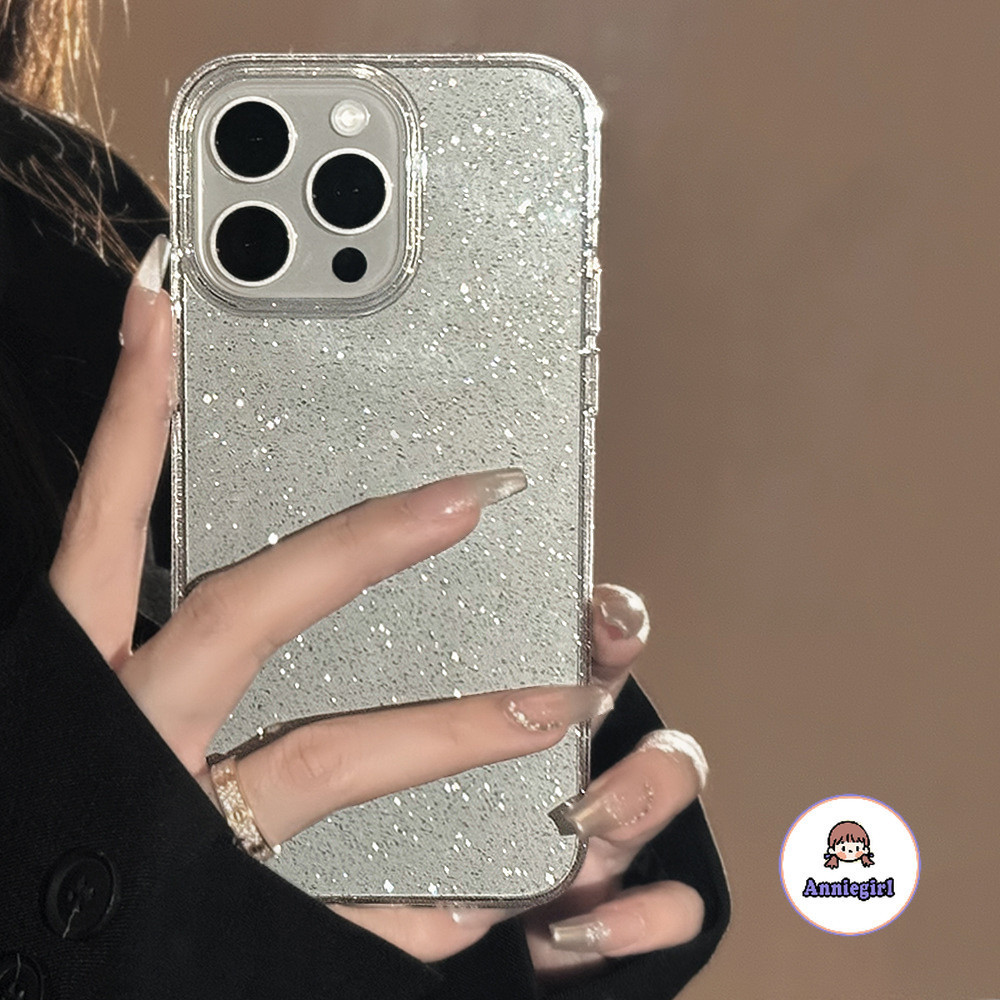 Simple Glitter Clearเคสโทรศัพท์สําหรับIPhone 11 15 16 Pro Max 16plus 12 14 13 Promax 14 15PlusกันกระแทกAnti-scratch Soft TPUโทรศัพท์ปกหลัง