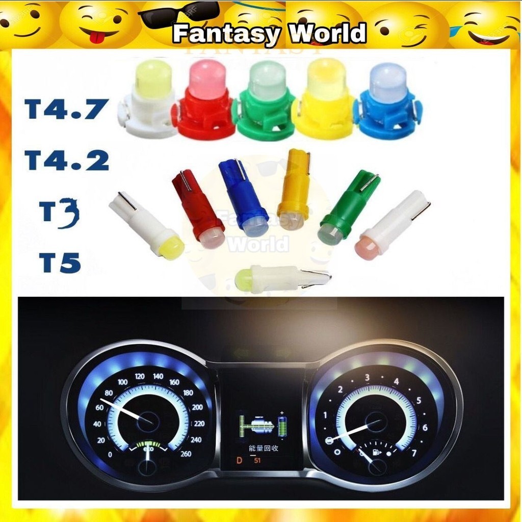 1pcs T5 T4.7 T4.2 T3 SMD Wedge Instrument Dashboard รถเมตรหลอดไฟ LED