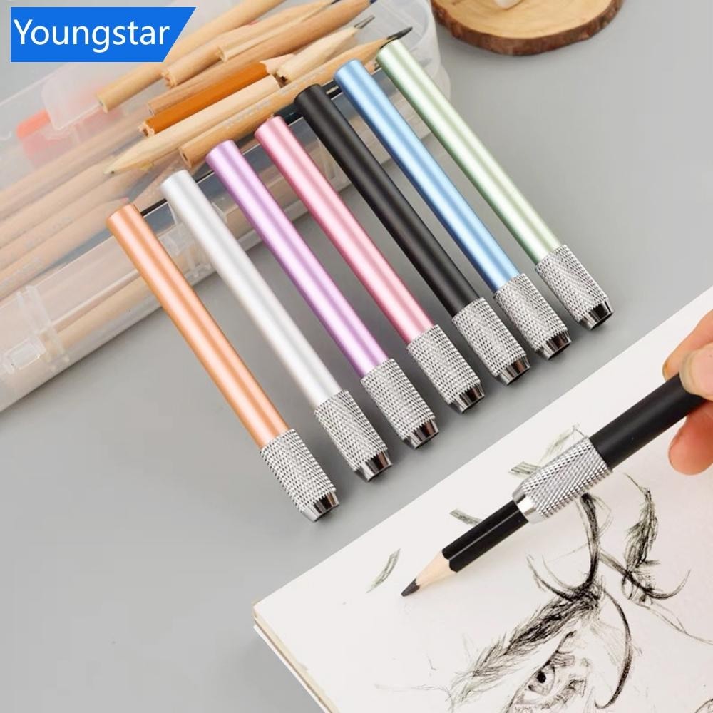 [ForeverYoung] ที่วางส่วนต่อขยายดินสอโลหะ Sketch Pencil Art Drawing Pencil Rod Extension Sleeve Aluminium Alloy Pencil Pencil Pencil Pencil Holder School Art Stationey Supplies K2N7