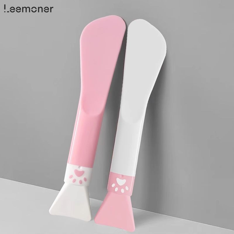 【Lemon】แปรงซิลิโคน แบบสองหัว สําหรับมาส์กหน้า ไม่เสียรูปง่าย สําหรับบํารุงผิวหน้า DIY-LN