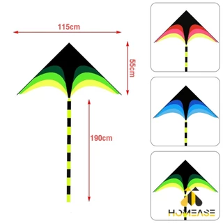 HA ว่าวสามเหลี่ยม ว่าวสายรุ้ง สีสดใส มีหางว่าวยาว รวมประมาณ 1.9 m เรียว Colored kite
