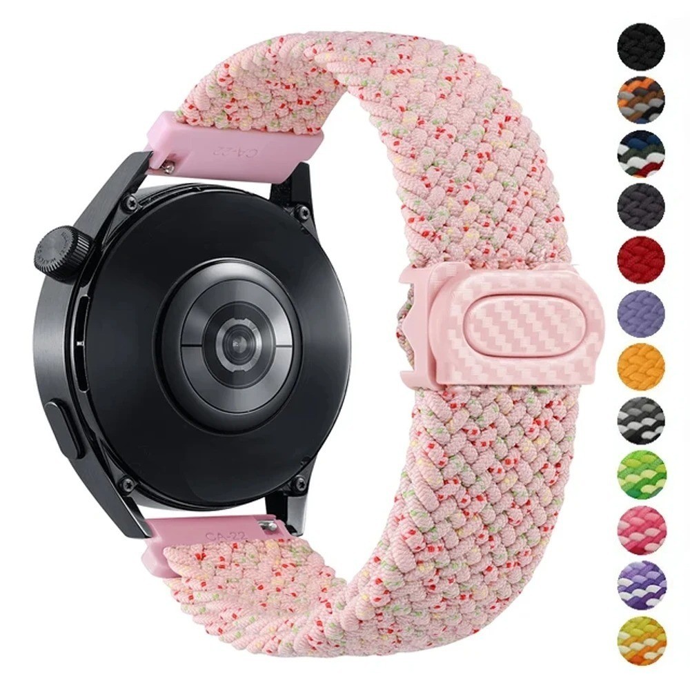 สําหรับ Samsung Galaxy Watch 6 5 4 Classic/Pro/40 44 มม.ไนลอนถัก Solo Loop Correa สร้อยข้อมือ Huawei GT 2e 3 4 Band 20 มม.22 มม.