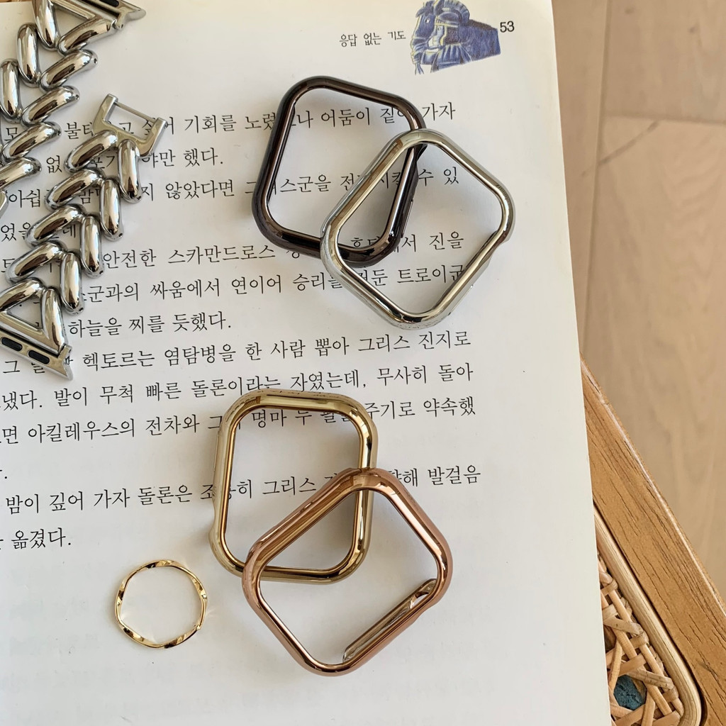 Hollow Electroplating สําหรับ Apple Watch Series 10 9 8 7 6 SE 5 4 1 2 3 Ultra/Ultra 2 สําหรับ i-Watch 46 มม.49 มม.45 มม.40 มม.44 มม.41 มม.38 มม.42 มม.นาฬิกาฝาครอบกันชน ราคา ถูกที่สุด ดีลบีเคเค แกลเลอรีภาพที่ 5