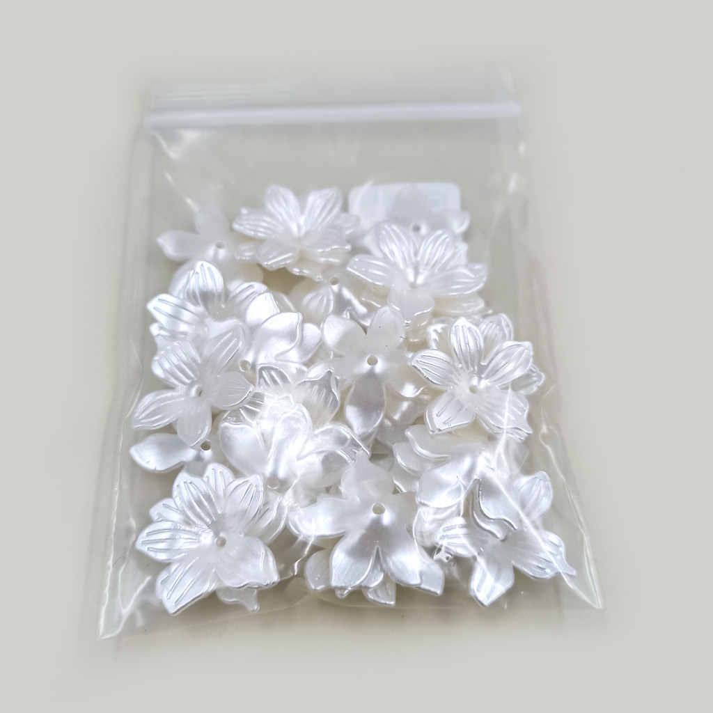 10-50pcs ABS ไข ่ มุกเทียมหลวมลูกปัดผีเสื ้ อดอกไม ้ DIY สําหรับสร ้ อยคอสร ้ อยข ้ อมือจี ้ เครื ่ องประดับทํา - รูปที่ 3