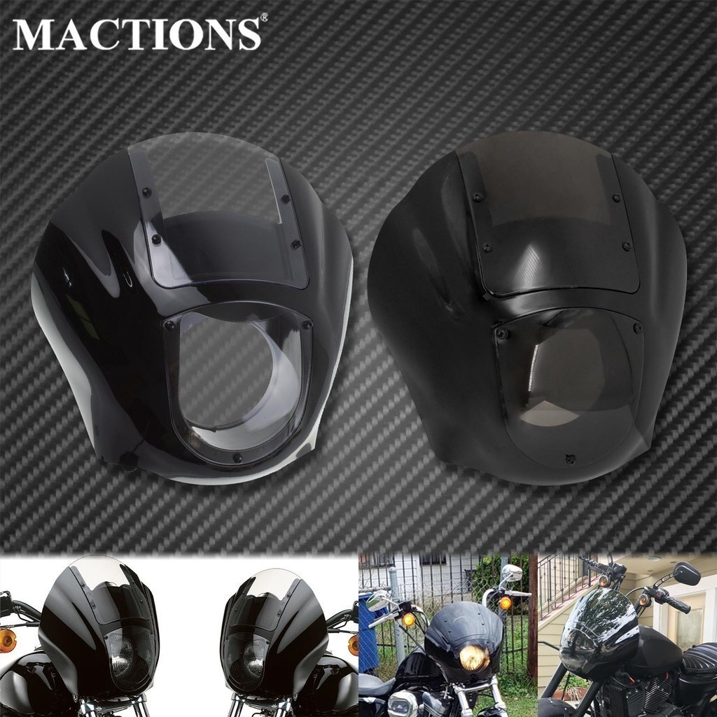 YJ Motorcycle Quarter Fairing Windshield Universal Headlight Fairing Mask Cowl Clear/Smoke For Harley Sportster Dyna Str