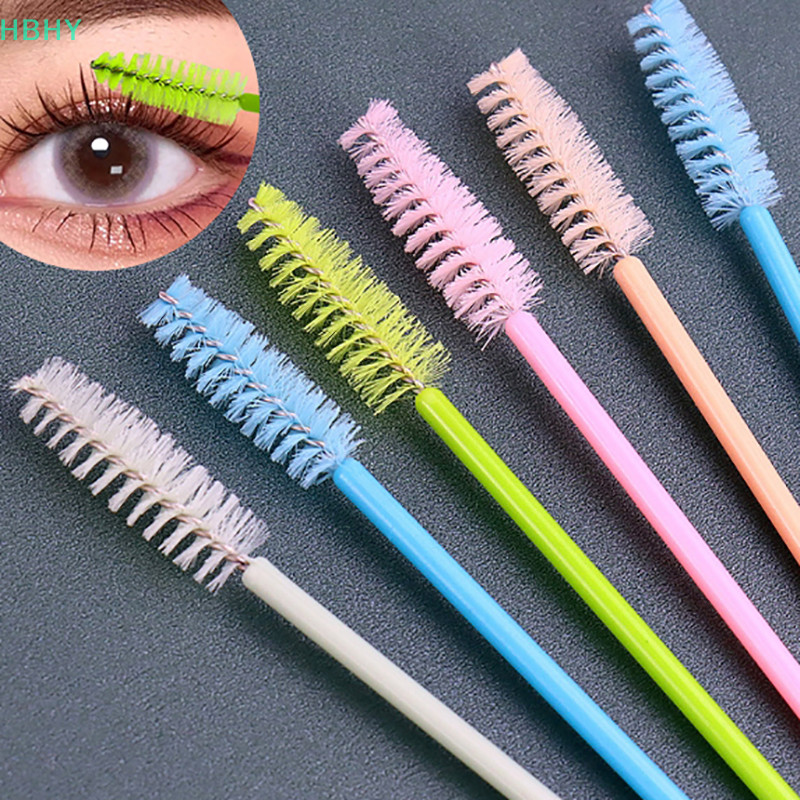 HB 50 ชิ้นแปรงขนตาแปรงแต่งหน้าทิ้งมาสคาร่า Wands Applicator Spoolers Eye Lashes แปรงเครื่องสําอาง Lash เครื่องมือขยาย HY