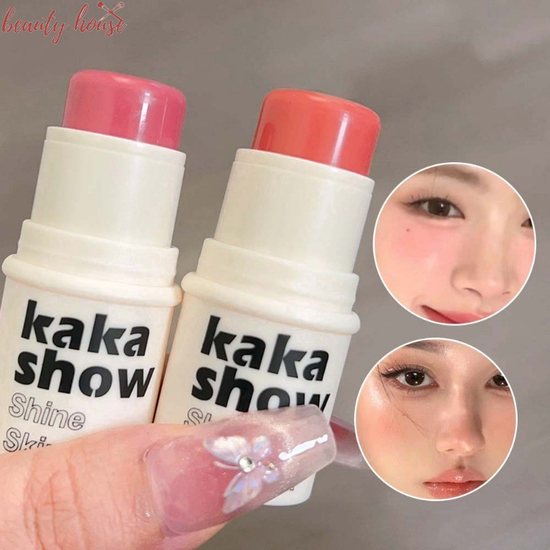 Water Light Highlighter Blush Stick - High Gloss Champagne White Stick - Natural Cheek Blush - Moisturizing Paste - Face Illuminator - Face Contour เครื่องสําอาง - กันน้ํา