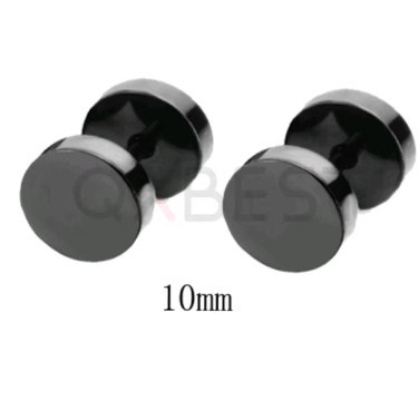 ต่างหู ตุ้มหู จิว ต่างหูผู้ชาย Black Gothic Barbell Earring Fashion Round Plain Men Stud Earring Jewelry – 1 ข้าง ราคา ถูกที่สุด ดีลบีเคเค แกลเลอรีภาพที่ 8