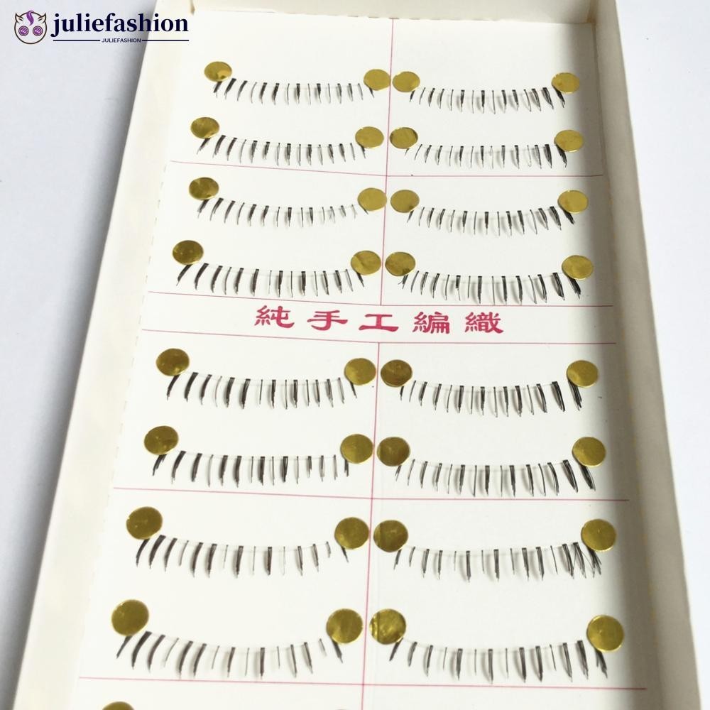 Juliefashion Handmade ธรรมชาติขนตาล ่ างด ้ านล ่ างขนตาปลอมคู ่ ระบบพลังงานแสงอาทิตย ์ เครื ่ องมือแต ่ งหน ้ า N5P3