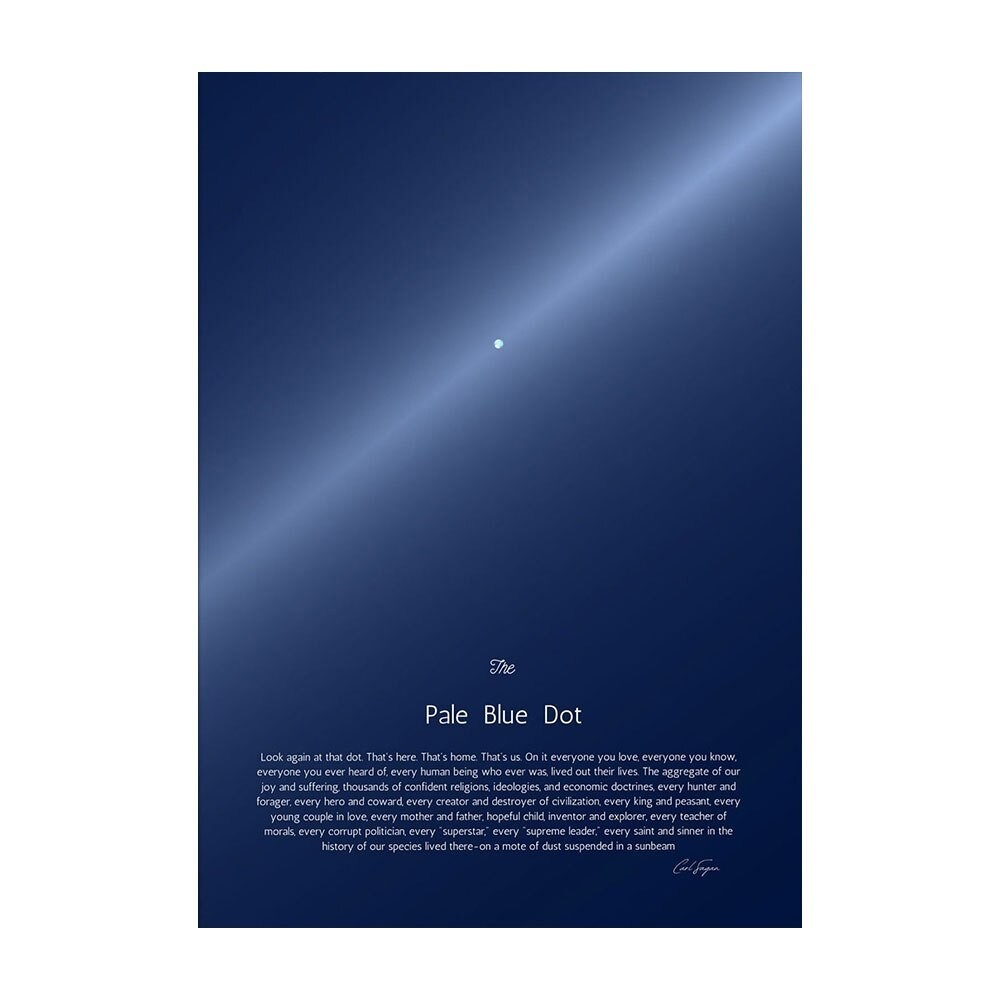 The Pale Blue Dot Letter Carl Sangan สร้างแรงบันดาลใจคําคมผ้าใบโปสเตอร์ดาราศาสตร์ผ้าใบภาพวาดพิมพ์ภาพผนังศิลปะสําหรับตกแต่งบ้าน