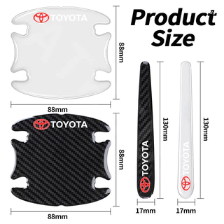 4/8 ชิ้น Toyota โปร่งใส ติดมือจับประตูรถยนต์ สติกเกอร์ป้องกันชามประตู ป้องกันรอย กเกอร์ตกแต่งรถยนต์ for Toyota Prius Fortuner Corolla Cross CHR Camry Wish Vios Veloz Estima Sienta Yaris Ativ Altis Hilux Revo Sienta bZ4X Hiace