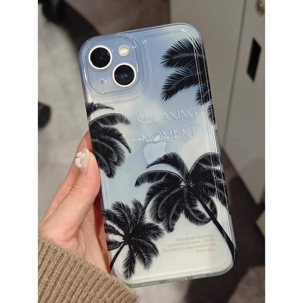 Simple coconut tree blue sky Soft Case Hp infinix ITEL P55 NFC 4G Smart 8 Pro Plus Note 40 Pro+ 30 1