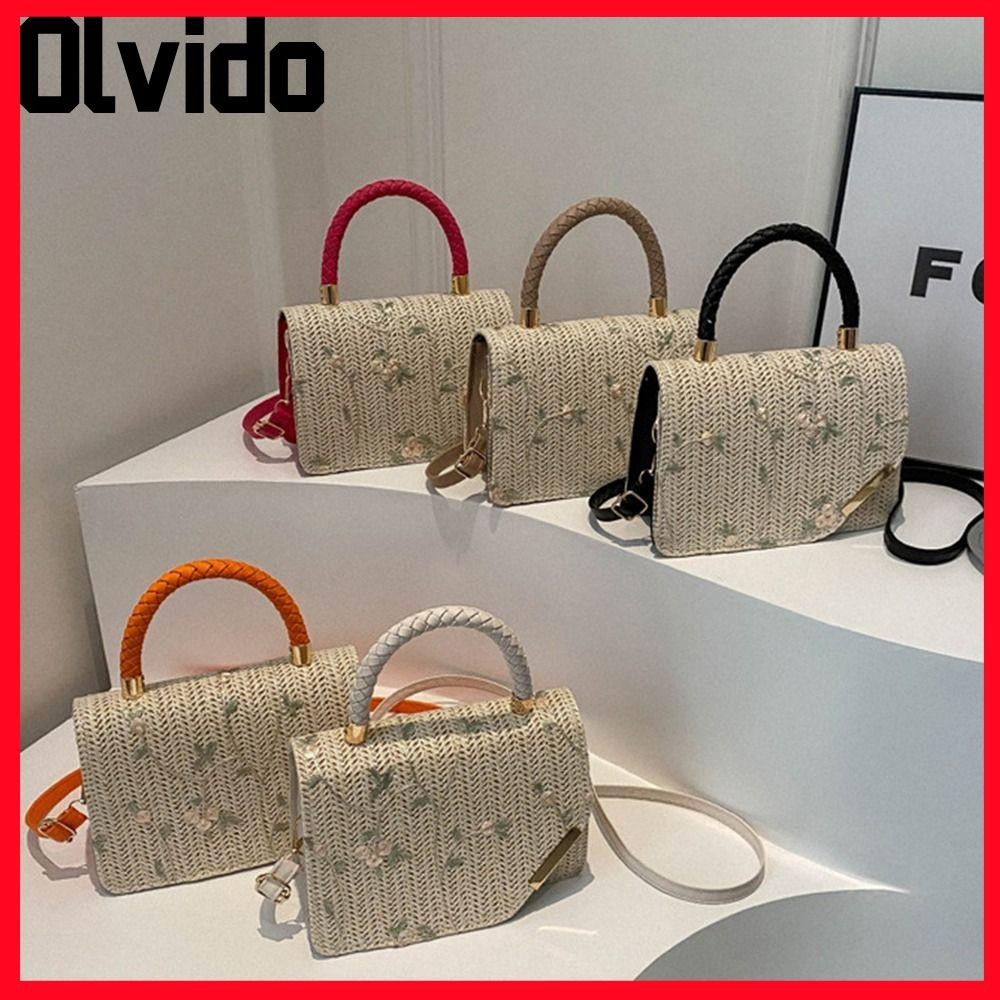 Olvido Straw Bag, Bohemian หวายหญ ้ าทอ Bag, แฟชั ่ น Handmade Braid กระเป ๋ าถือความจุขนาดใหญ ่ สําหรับผู ้ หญิงหญิง