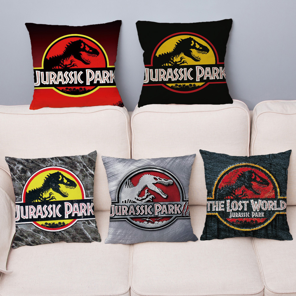 45x45 ซม.Jurassic Park ไดโนเสาร ์ พิมพ ์ โยนหมอน Super Soft Cushion กรณีตกแต ่ งบ ้ านกรณี