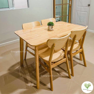 Evergreen Furniture โต๊ะกินข้าว ชุดโต๊ะรับประทานอาหาร 4 ท่าน จัดส่งฟรี ขนาด 120-140 ซม