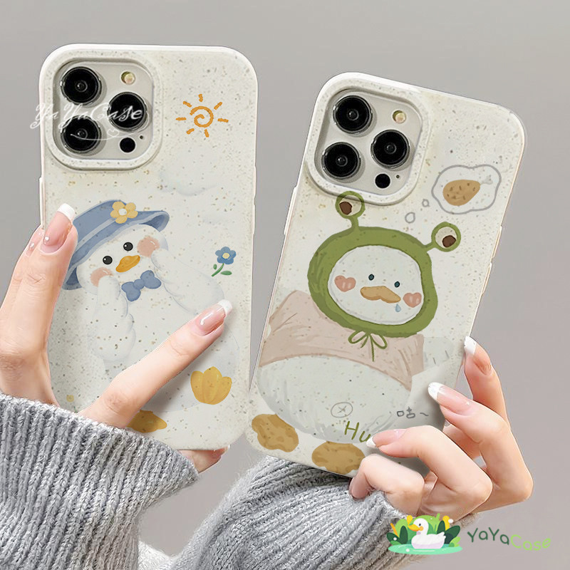 สำหรับ iPhone11 13 CASE FOR เคสไอโฟน15 12 14 Pro Max X XR XS MAX 6 7 8 14 15Plus 12 13MINI การ์ตูนเป็ดน้อยสไตล์ เคสโทรศั