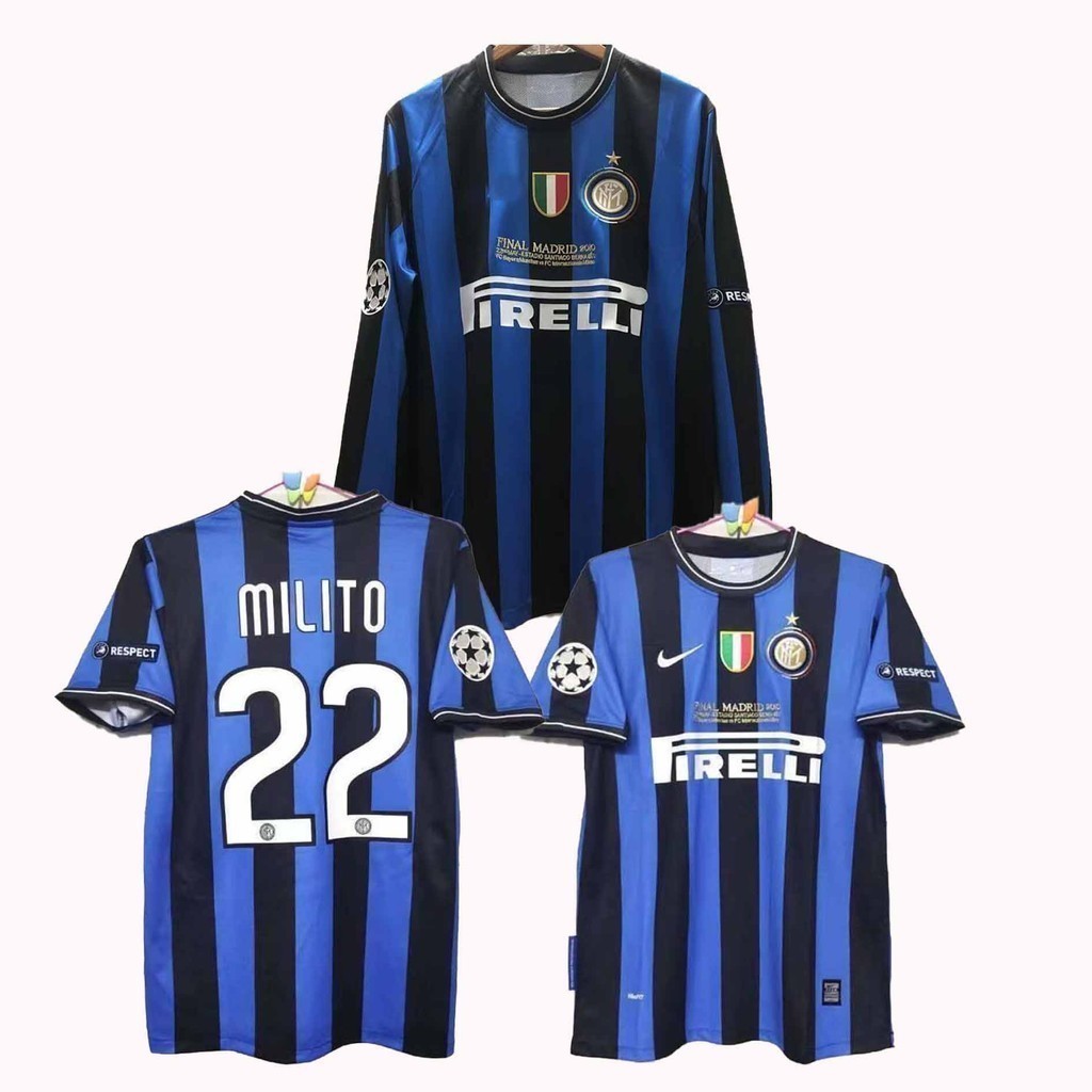 Retro Issue 09-10 inter MILAN SNEIJDER MILITO เสื้อฟุตบอล เสื้อฟุตบอลผู้ชาย