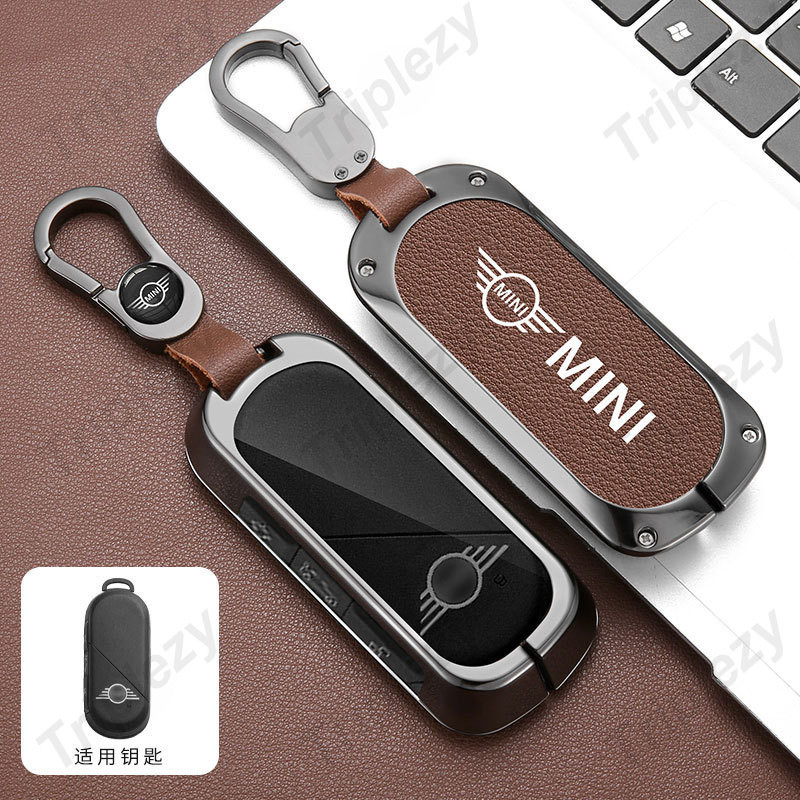 สังกะสีอัลลอยด์ Keyless Entry ฝาครอบกุญแจรถระยะไกล Fob ผู้ถือพวงกุญแจสําหรับ 2024 Bmw MINI Cooper Countryman One 2023 MINI อุปกรณ์เสริม