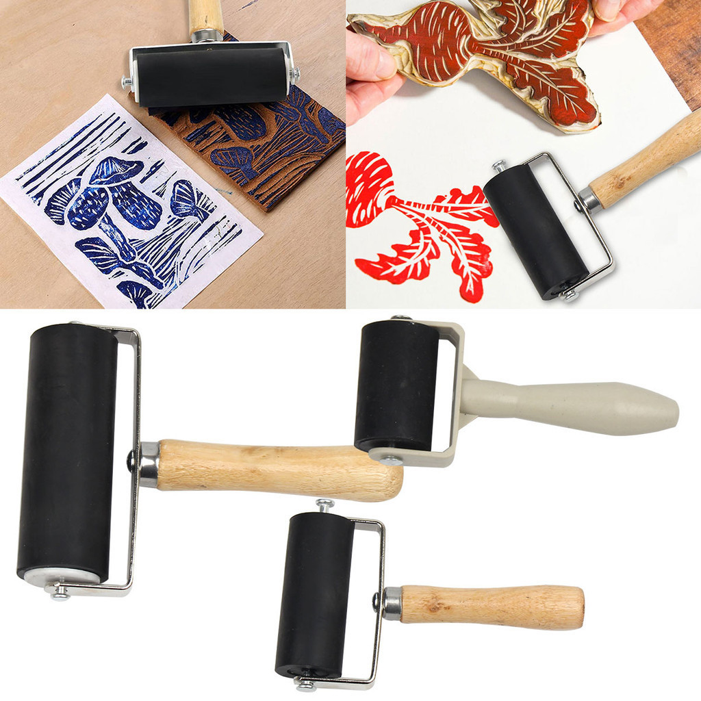 ใหม่ Professional ลูกกลิ้งยาง Brayer ภาพวาดหมึก Printmaking Art Craft โครงการหมึกปั๊มเครื่องมือสี Roller