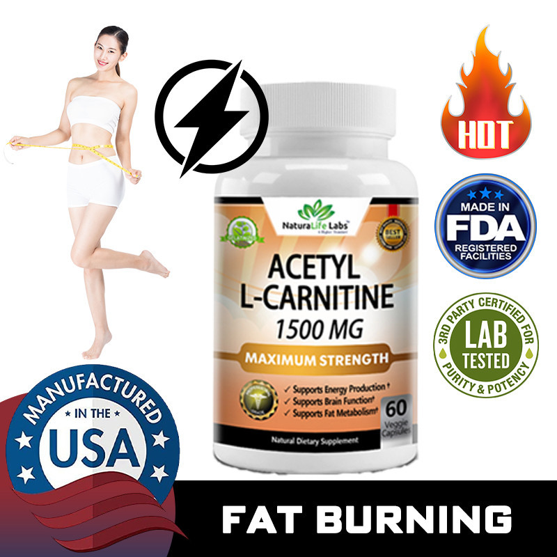 Acetyl L-Carnitine 1,500 Mg รองรับการผลิตพลังงาน หน่วยความจํา/เนื้อหา - 60 แคปซูล