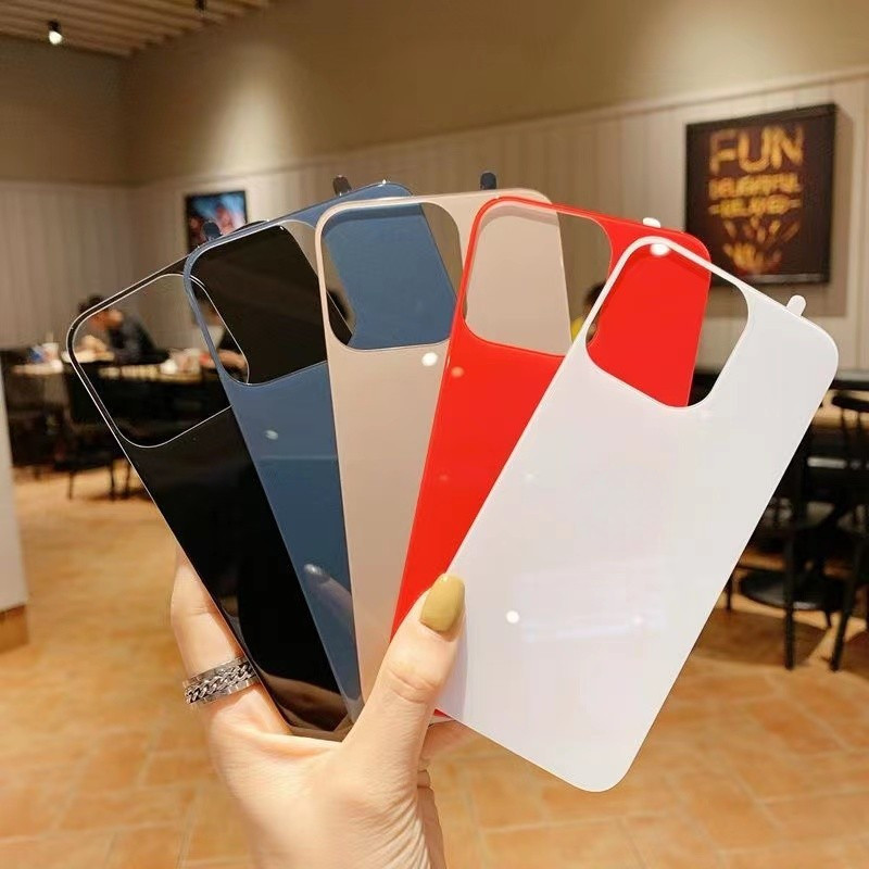 5d กระจกมองหลังป้องกันฟิล์มสําหรับ iPhone 15 14 11 13 12 Pro Max Plus โทรศัพท์มือถือ Backplate ฟิล์มป้องกัน