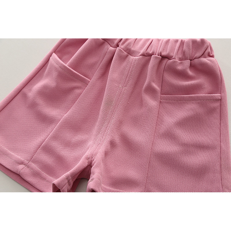 0-5 ปีเด็กชายฤดูร้อนเสื้อยืด + กางเกงขาสั้นสูทเสื้อผ้าเด็กสาวกางเกงขาสั้นที่เรียบง่ายชุดสองชิ้น - รูปที่ 7