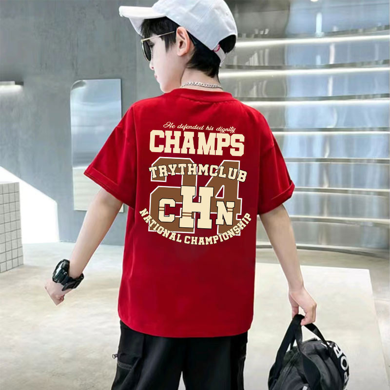 100% Cotton ใหม่ 2-14y เด็กใหญ่เสื้อยืดแขนสั้นหลวมแขนสั้นชายและหญิง Unisex Tops Baju kanak-kanak Man Perempuan Tees