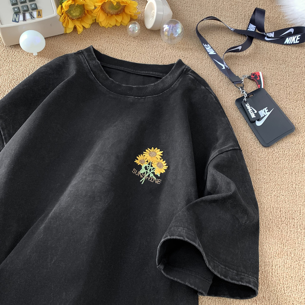 CC chao（ จัดส่งตลอด 24 ชั่วโมง ）S-XXXL เสื้อยืดฟอก oversize ผ้าคอตตอน แฟชั่น สไตล์ฮิปฮอป เรโทร T30383