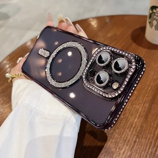 เคสโทรศัพท์มือถือ ปิดด้านหลัง กันกระแทก ประดับพลอยเทียม สําหรับ iPhone 17 Air 17Pro 17Promax 15 14 12 11 13 16 Pro Max