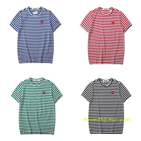 **** Hot **** PLAY Pure Color Heart All-Match Style Pattern ปักหัวใจ Pure Cotton Short-Sleeved T @