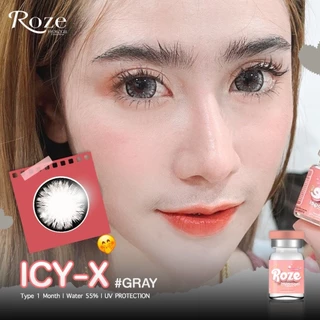Hydrogel คอนแทคเลนส์ (บิ๊กอาย) 🔥Icy X🔥(Rozelens) สี : Brown / Gray รายเดือน มีค่าสายตา