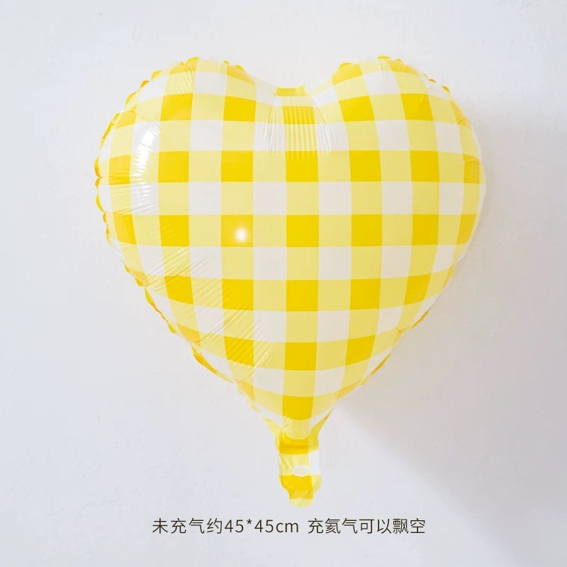 ลูกโป่งลายตารางขนาด 18 นิ้ว ลูกโป่งรูปหัวใจ ลูกโป่งอลูมิเนียมฟอยล์ลายตารางสีน้ำเงินและขาว ขายส่ง ตกแต่งวันเกิด ตกแต่งงานปาร์ตี้ ลูกโป่งวันเกิด ลูกโป่งงานปาร์ตี้ - รูปที่ 4