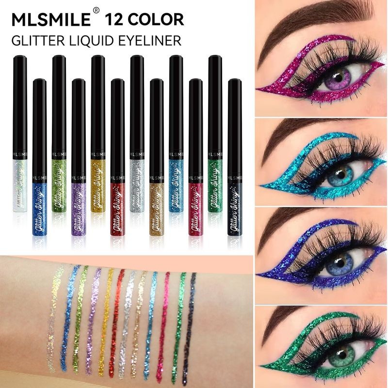 12 สี Pearl eyeliner Liquid ปากกาแสดง Stage แต่งหน้า Splendor Flashes Shiny Gold Onion Powder Sequin
