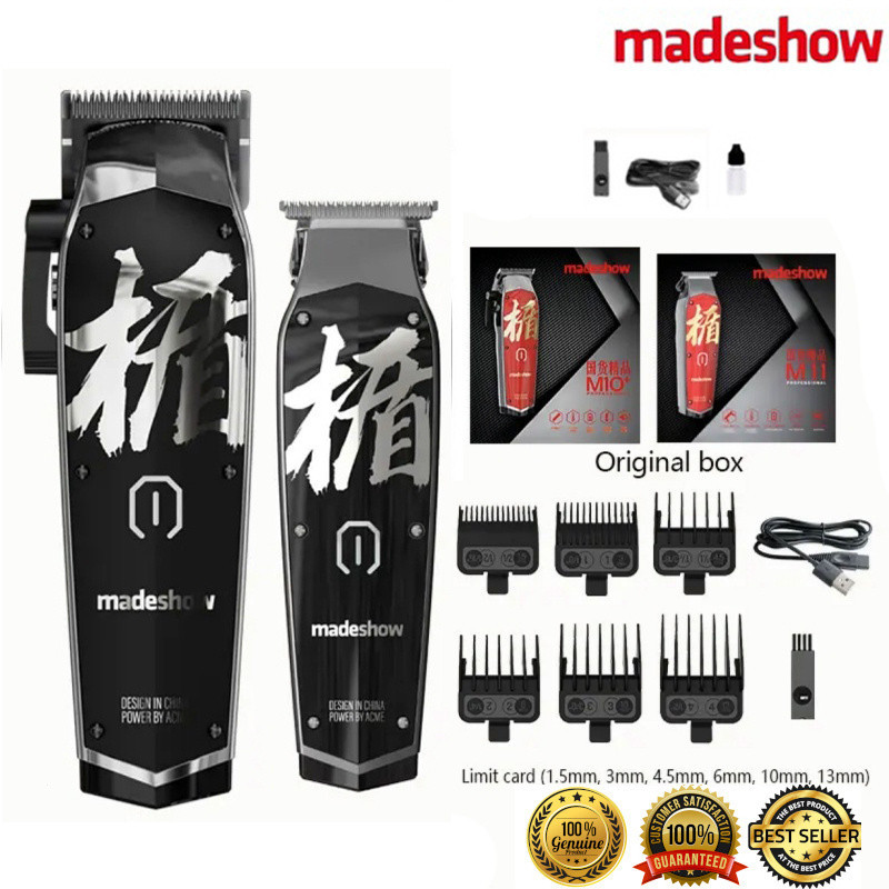 Madeshow ปัตตาเลี่ยนตัดผม M11+M10 ร้านทําผมมืออาชีพกรรไกรตัดผม noch หัวน้ํามันปัตตาเลี่ยนไฟฟ้า