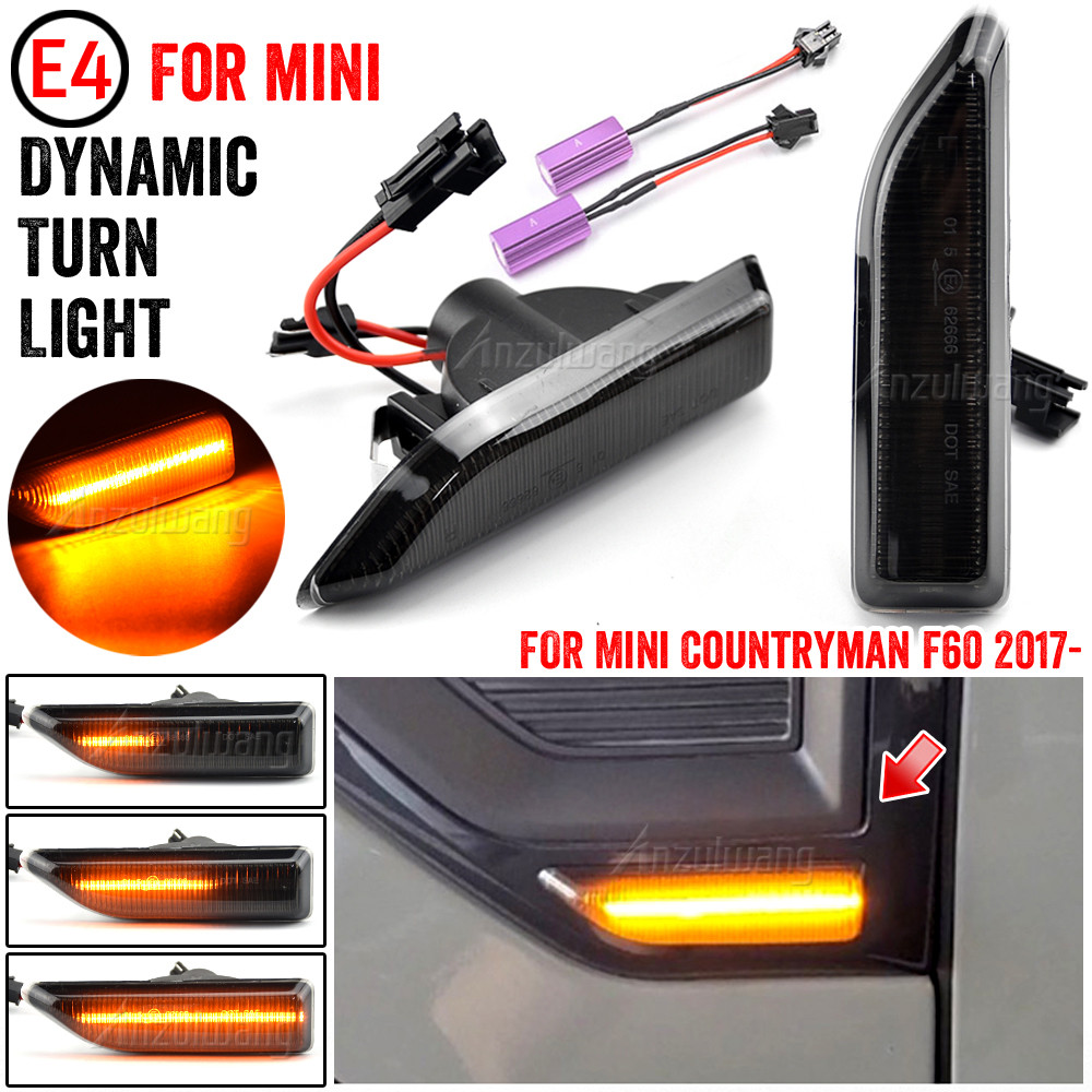 2 ชิ้นสําหรับ MINI Countryman F60 2017 2018 2019 2020 2021 รมควันแบบไดนามิกลําดับ LED Side Marker Light ไหลไฟเลี้ยวโคมไฟ