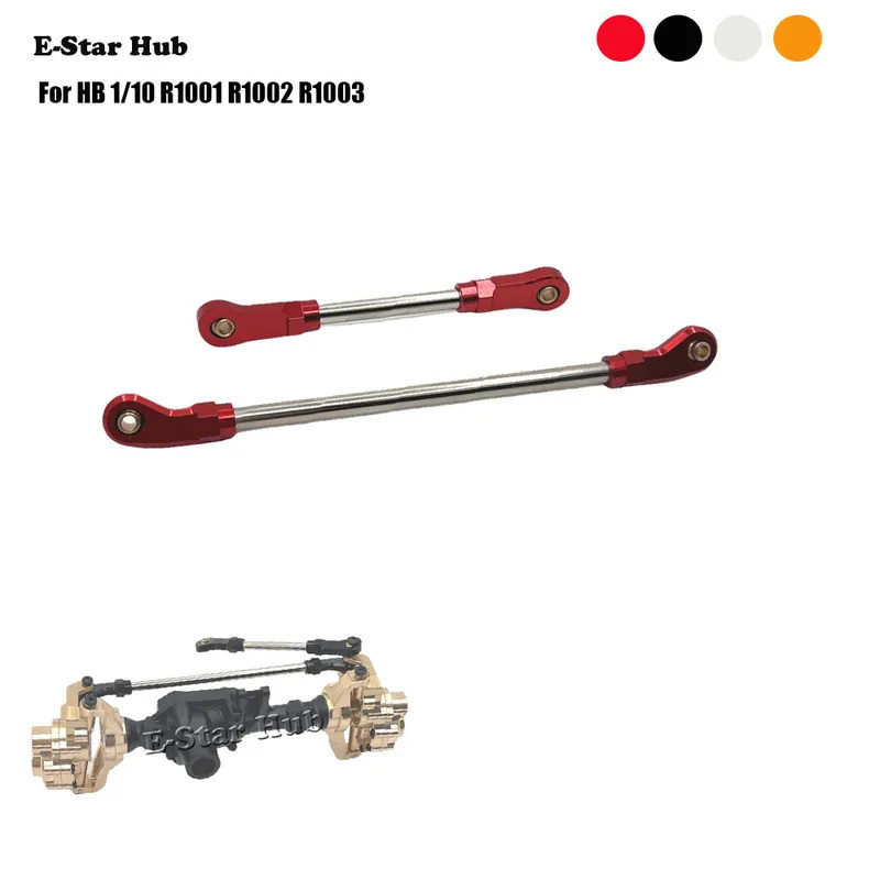 เพลาหน้าพวงมาลัย Rod Servo Rod สําหรับ HB 1/10 R1001 R1002 R1003 โลหะอะไหล่อัพเกรด Rc รุ่น Crawler รถรถบรรทุก Buggy&*-*