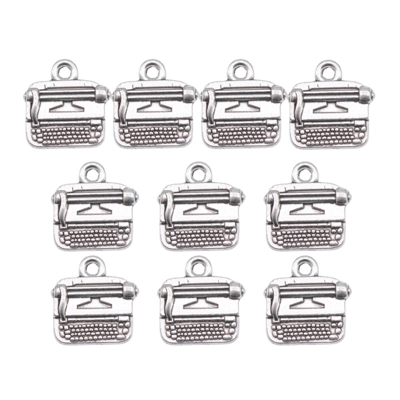 Xiangbao 10PCS เครื่องพิมพ์ดีดจี้ Charm สร้อยคอส่วนประกอบเครื่องพิมพ์ดีดสร้อยคออุปกรณ์เสริม