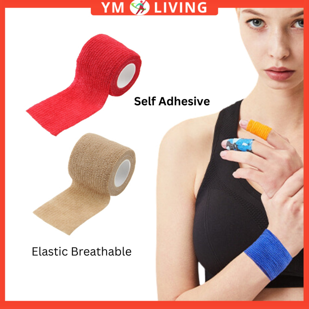 Elastoplast First Aid Bandage Tape Self กาวยืดหยุ่นกีฬาห่อเข่า Trigger Finger Ankle 弹力带