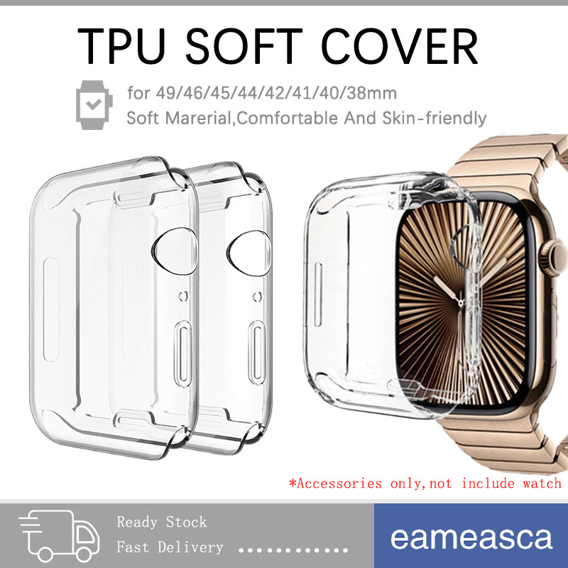 ป้องกันหน้าจอใสกันชนอ่อนนุ่ม for Apple Watch Ultra/SE 3 2 IWatch Series 11 10 9 8 7 6 5 49 มม 46 45 44 42 41 40 38 มม