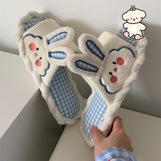 Xixitiao รองเท ้ าแตะหญิงกระต ่ ายน ่ ารักผ ้ าลินินนักเรียน…