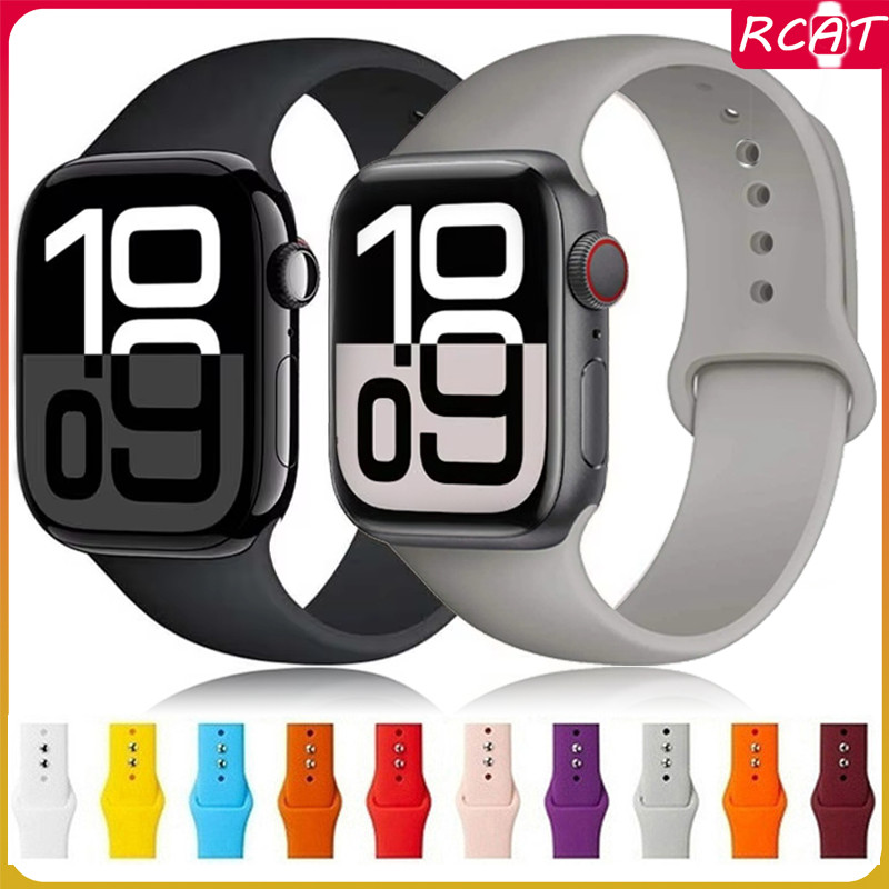 ยางรัดสายซิลิโคน for Apple Watch Ultra 3 2 IWatch Series 11 10 9 8 7 6 5 3 SE 45มม. 46มม. 44มม. 41มม. 40มม. 42มม. 38มม.