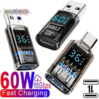 Tracyilloian 1 ชิ้น USB 3.2 อะแดปเตอร์, 10Gbps Digital LED D…