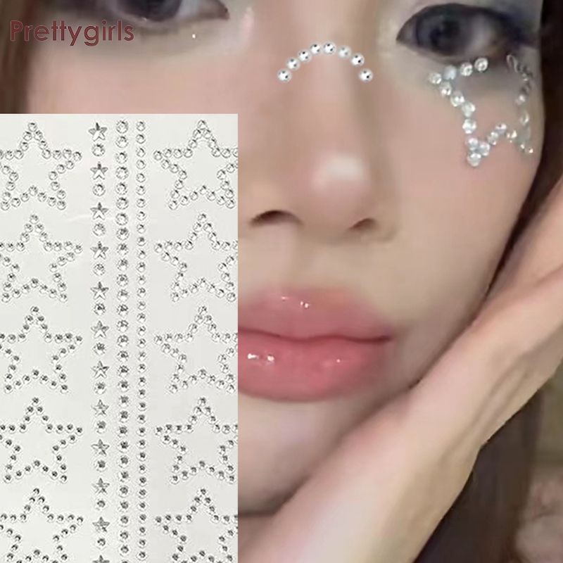PY.thChildren Stage Eye Makeup Diamond Sticker ตกแต่งใบหน้า Heart Moon Diamond Sticker-PY