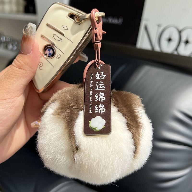 เลียนแบบเร็กซ์ขนกระต่ายพวงกุญแจคู่ตุ๊กตากระเป๋าเครื่องประดับของขวัญ